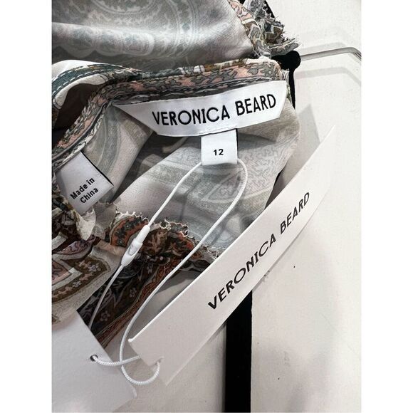 Veronica Beard Women's Barely Orchid Paisley Halter Neck Renee Tops Size 12 NWT - Picture 8 of 11